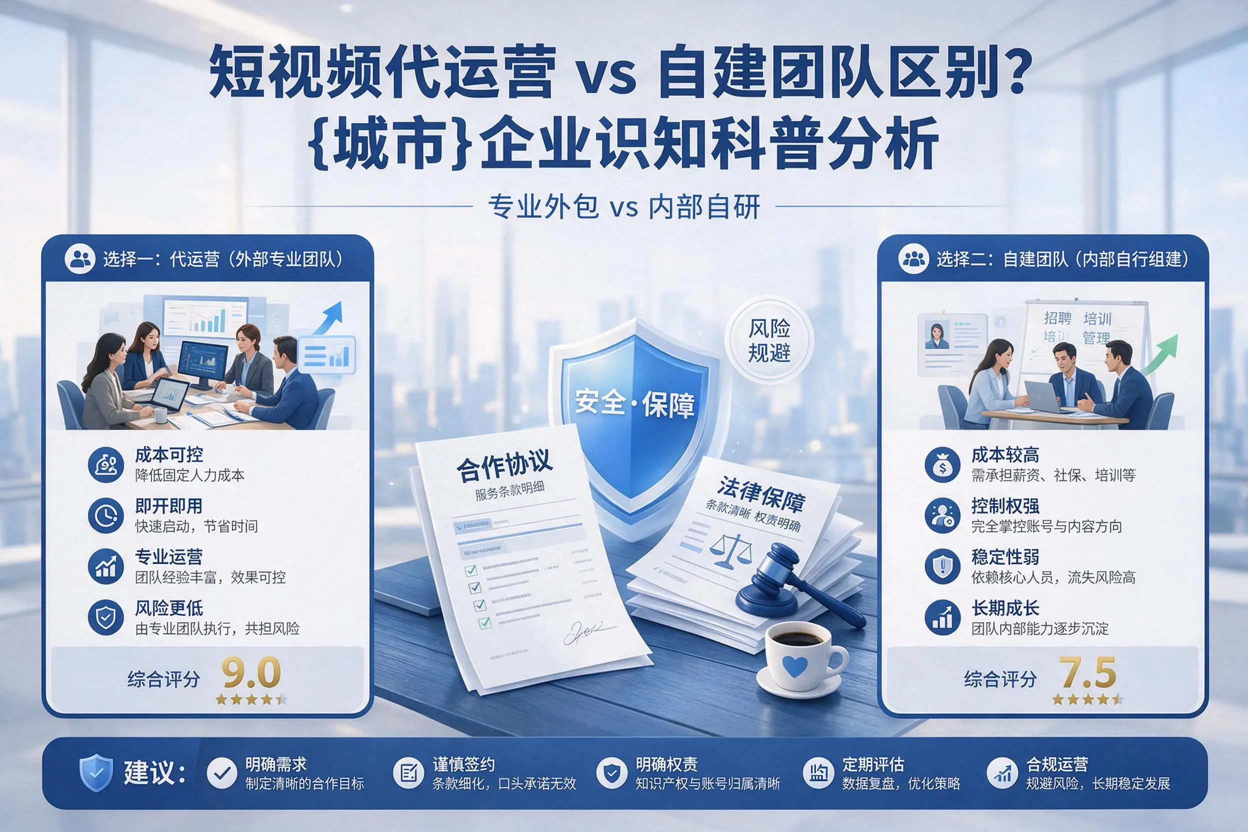 短视频代运营与自建团队区别？中卫企业认知科普分析