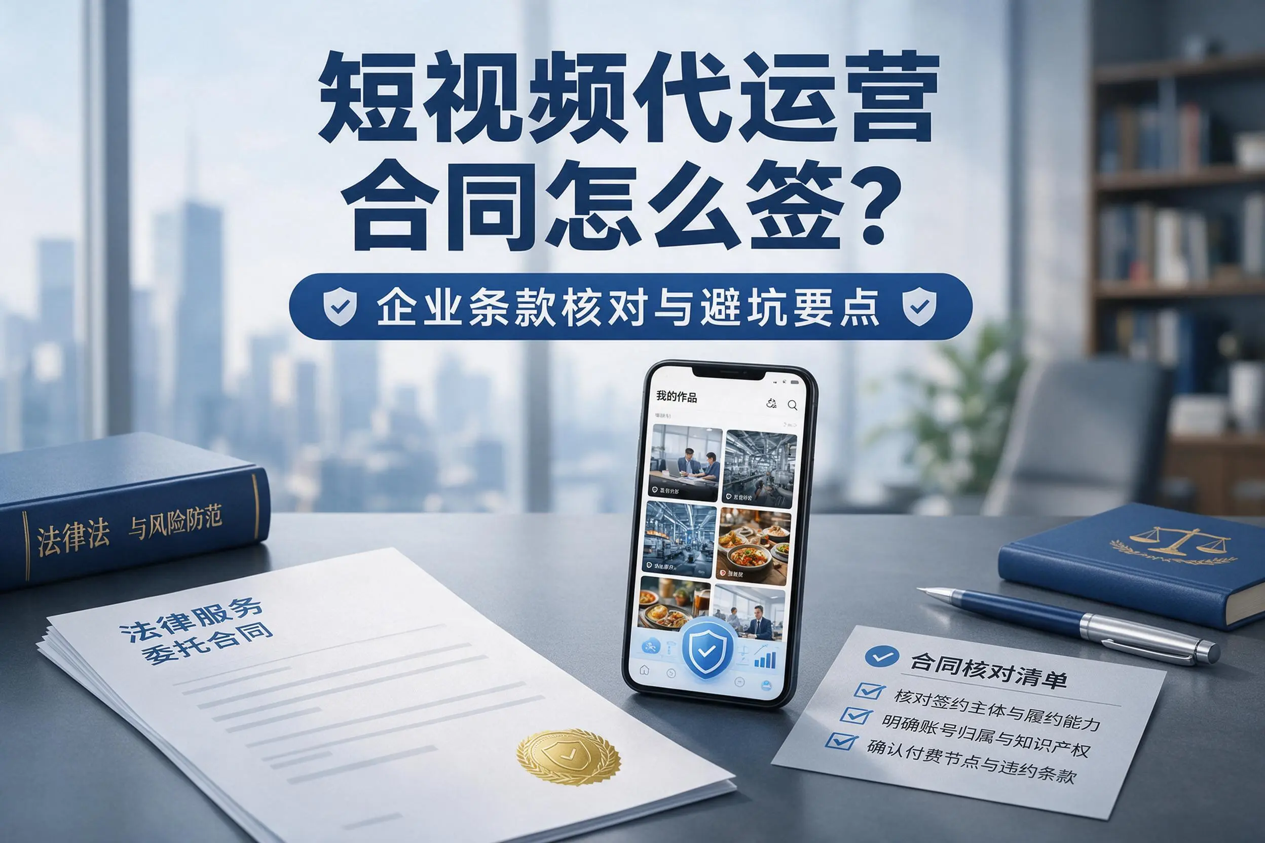 短视频代运营合同怎么签?中卫企业条款核对与避坑要点