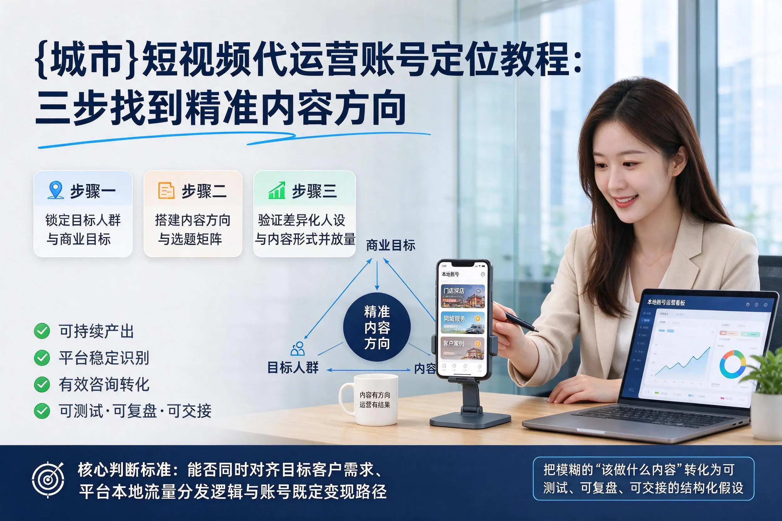 中卫短视频代运营账号定位教程:三步找到精准内容方向