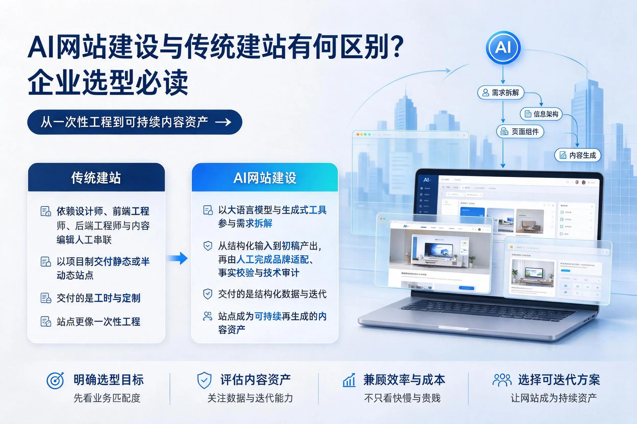 AI网站建设与传统建站有何区别？中卫企业选型必读