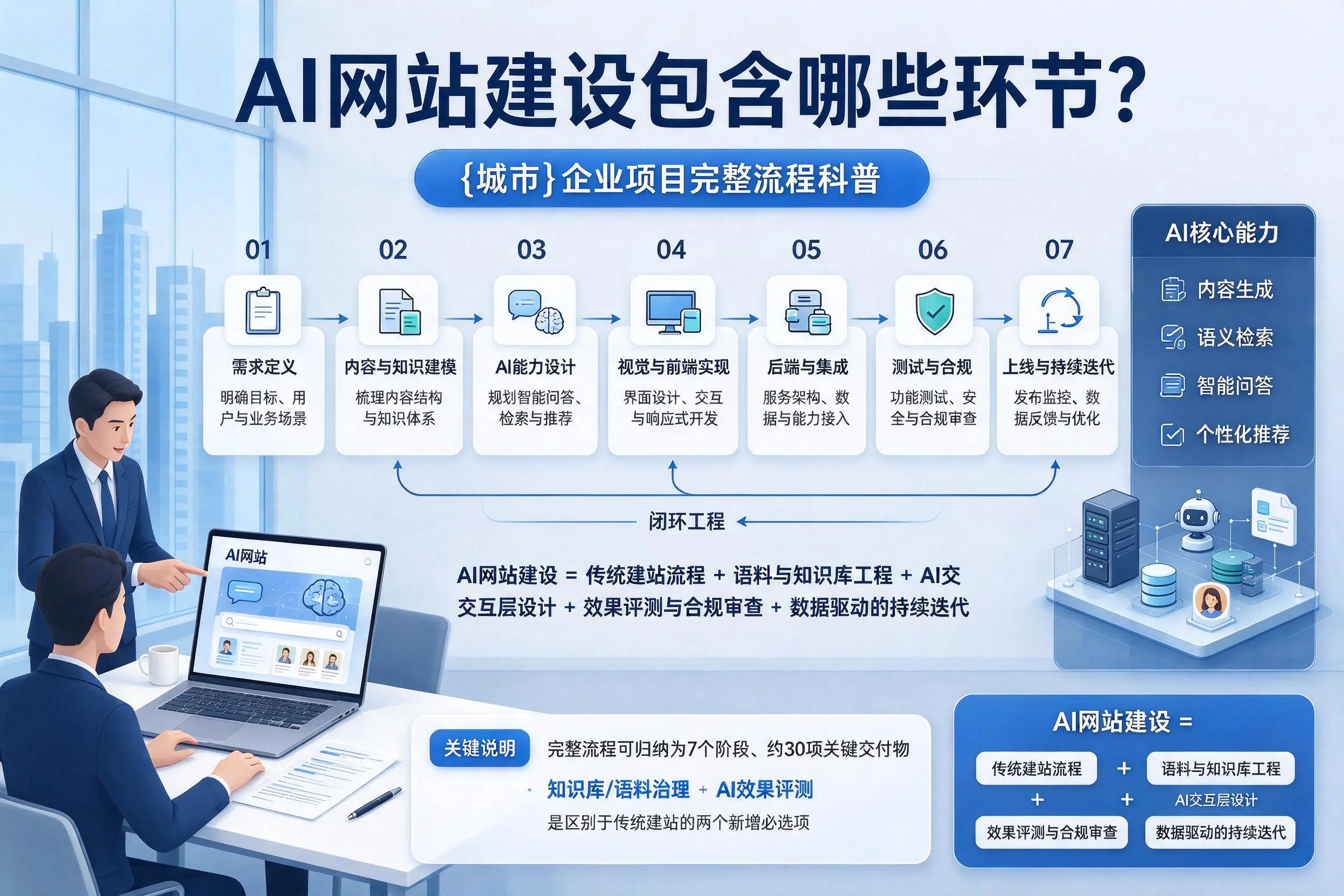 AI网站建设包含哪些环节？中卫企业项目完整流程科普