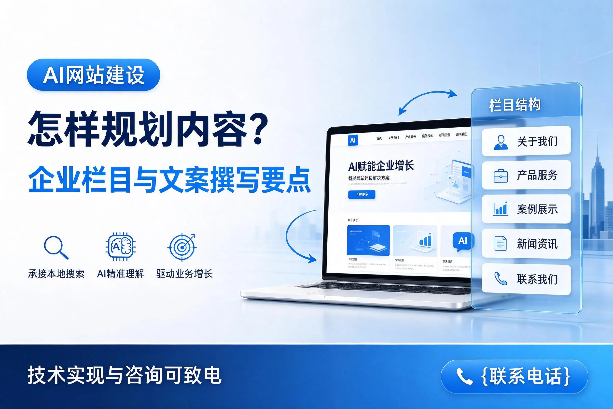 AI网站建设怎样规划内容?中卫企业栏目与文案撰写要点