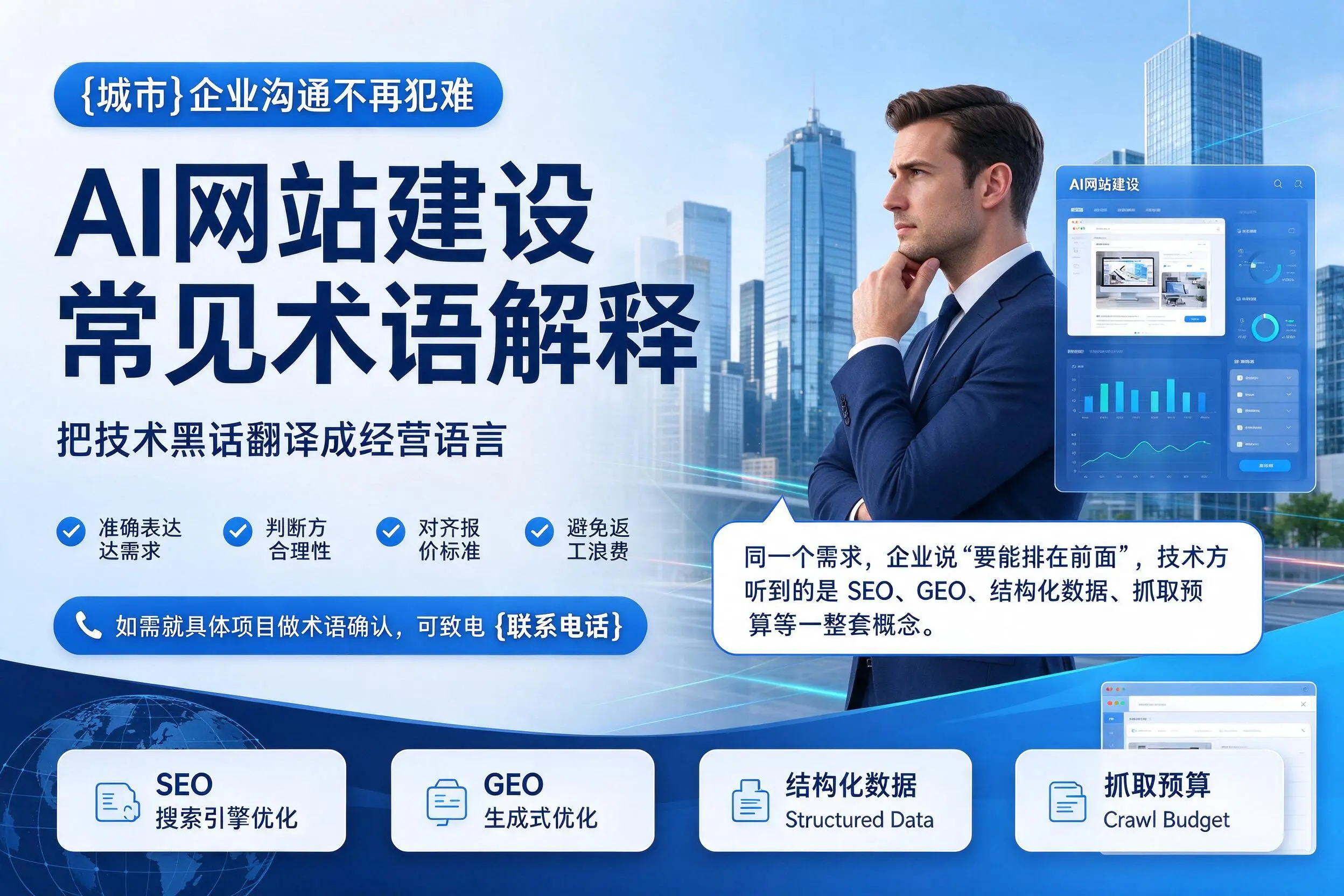AI网站建设常见术语解释,中卫企业沟通不再犯难