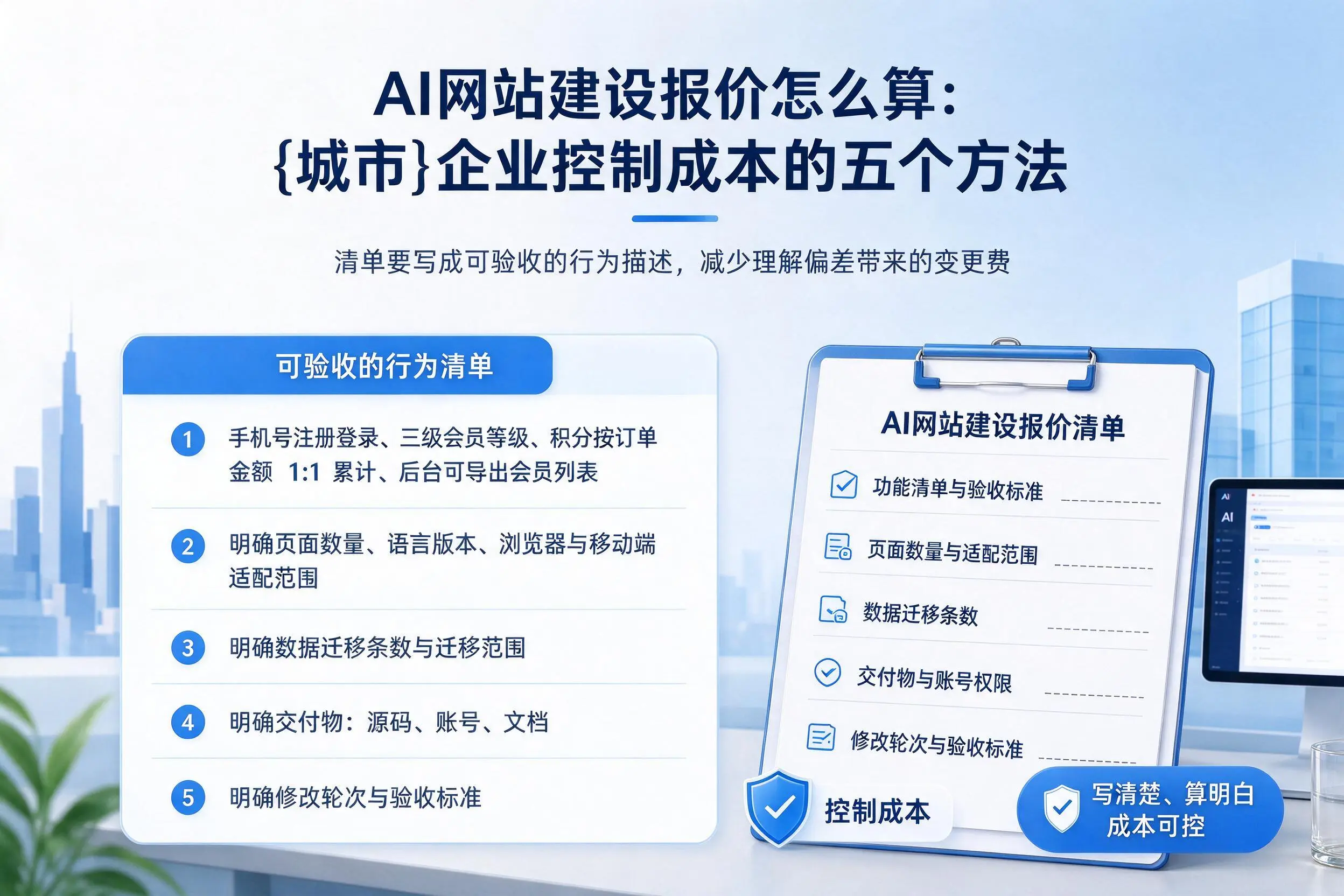 AI网站建设报价怎么算:中卫企业控制成本的五个方法